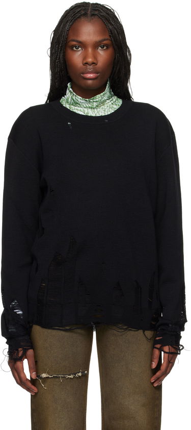 Sveter Maison Margiela Distressed Crewneck Sweater Čierna | SH2HL0016 M13070, 0