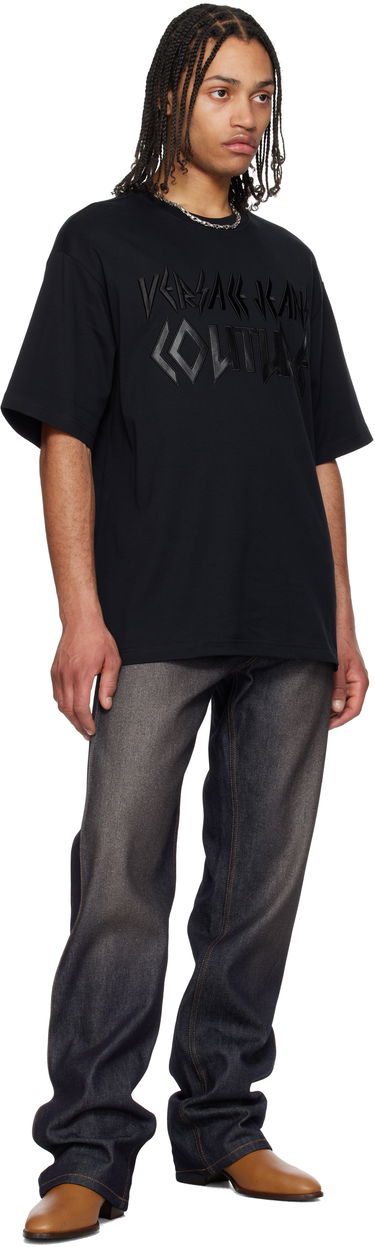 Tričko Versace Versace Jeans Couture Logo Metal Patch T-Shirt Čierna | E78GAHE02_ECJ01E, 3