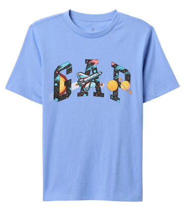 Tričko GAP T-Shirt Space-Themed Lettering Modrá | 745879-00, 0
