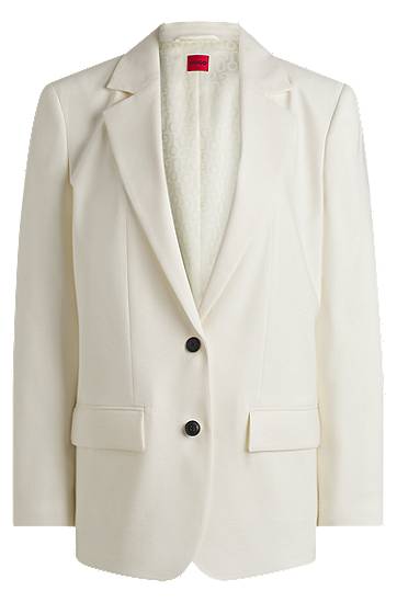 Bunda BOSS Oversized Linen Blend Blazer Biela | 50537590, 0