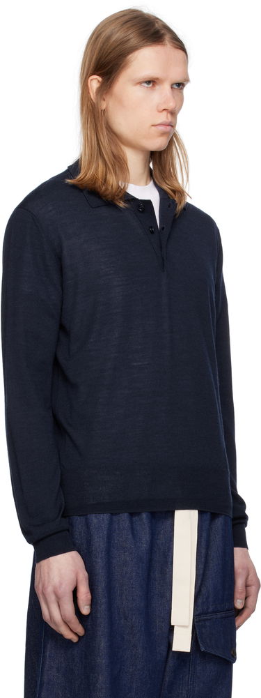 Sveter AMI AMI Paris Tonal De Coeur Polo Navy | HPL366.KN0066, 1