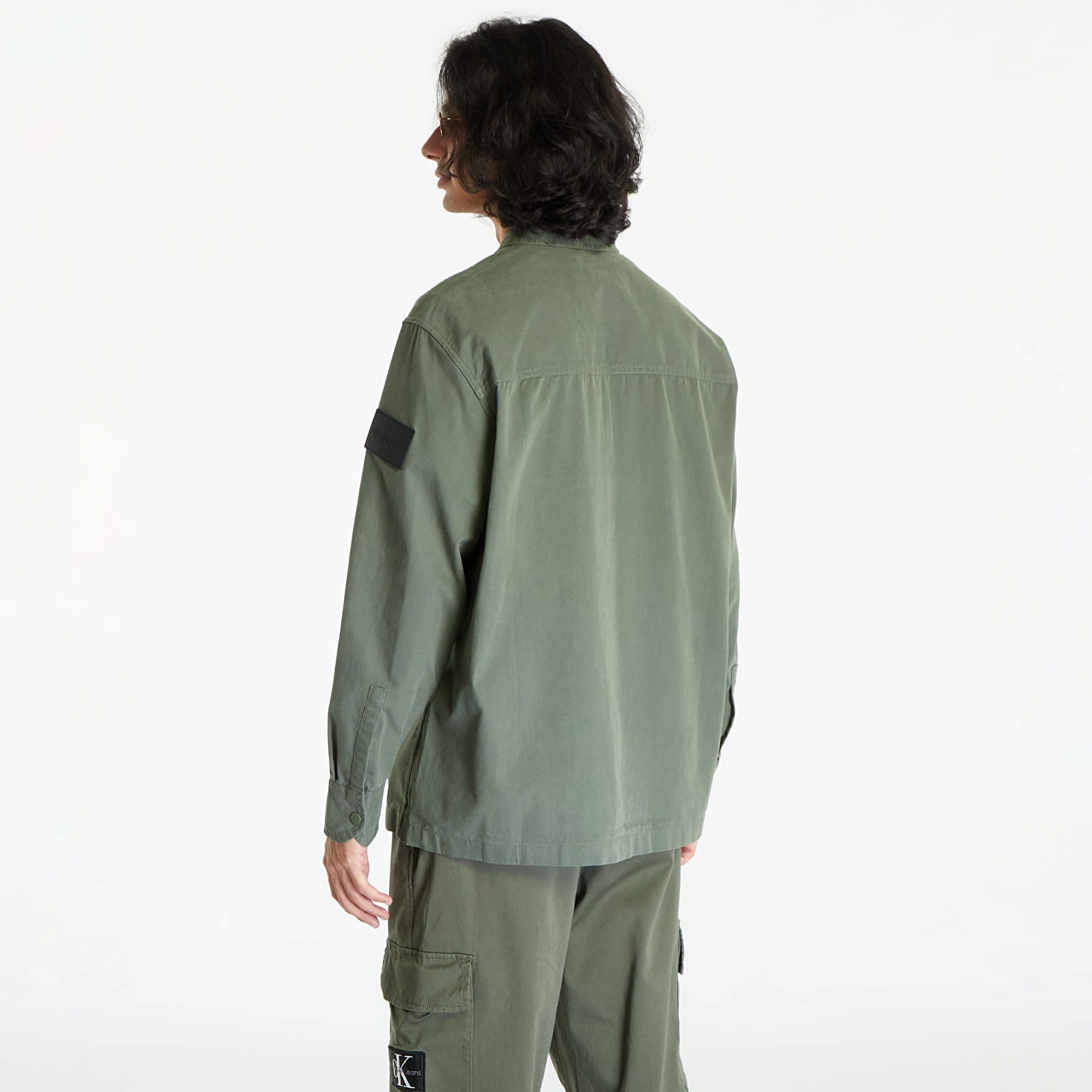 Jeans Topstitch Woven Shirt Green