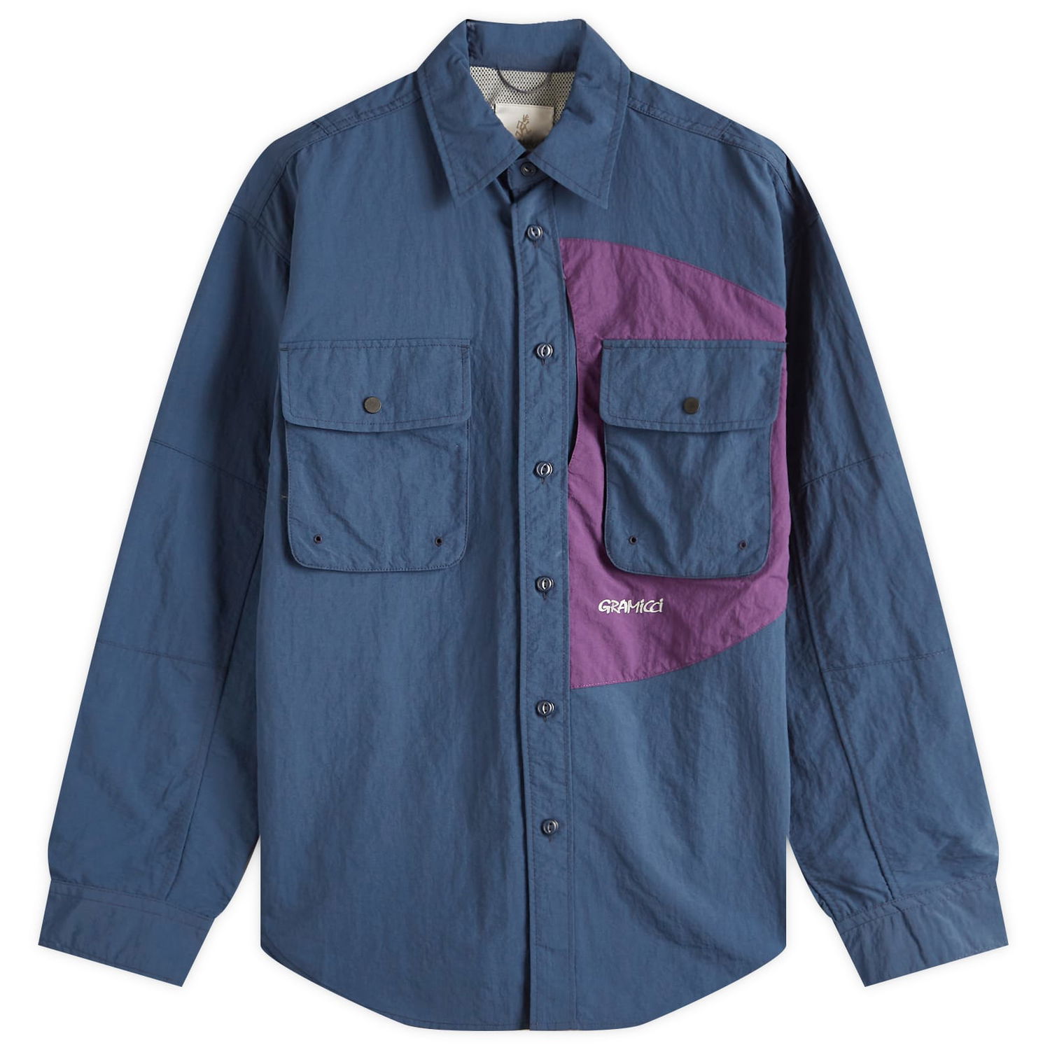 Košeľa GRAMICCI Gramicci Brentwood Nylon Shirt, Size Large Modrá | G5SM-J038-DNV, 0