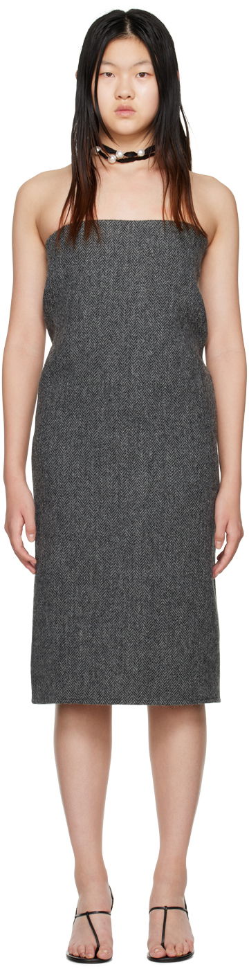 Šaty We11done We11done Women's Strapless Midi Dress Šedá | WD-OP3-22-194-W-GY, 0