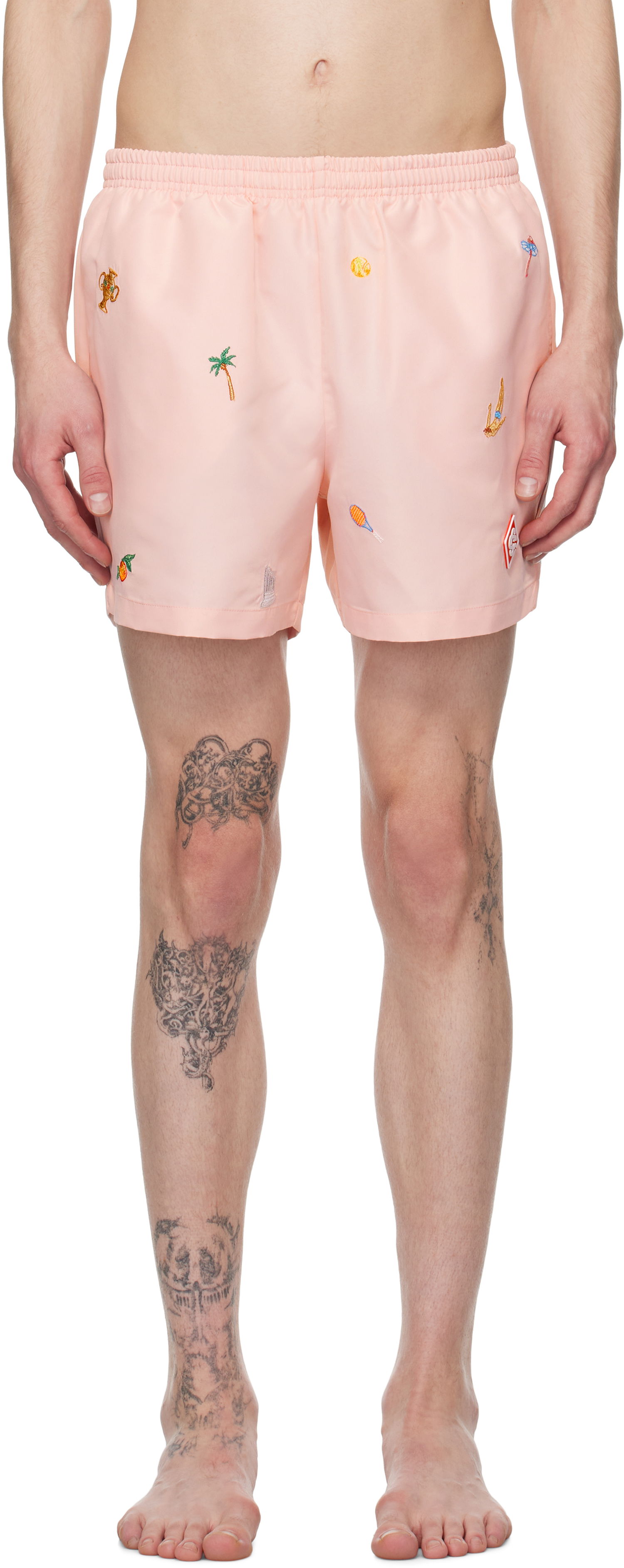 Plavky Casablanca Casablanca Embroidered Motif Swim Shorts Ružová | MPS25-TR-032-01, 0