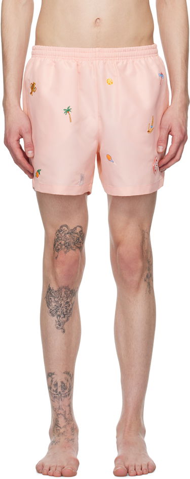 Plavky Casablanca Casablanca Embroidered Motif Swim Shorts Ružová | MPS25-TR-032-01, 0