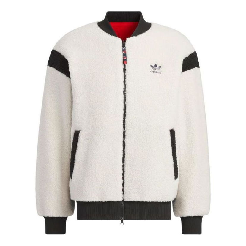 Bomber bunda adidas Originals Originals x Feifei Ruan Reversible Sherpa Jacket Biela | IX4214