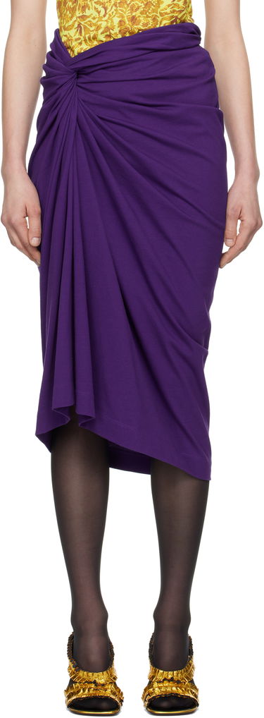 Sukňa Dries Van Noten Dries Van Noten Knotted Jersey Midi Skirt Fialová | 251-011140-1603, 0