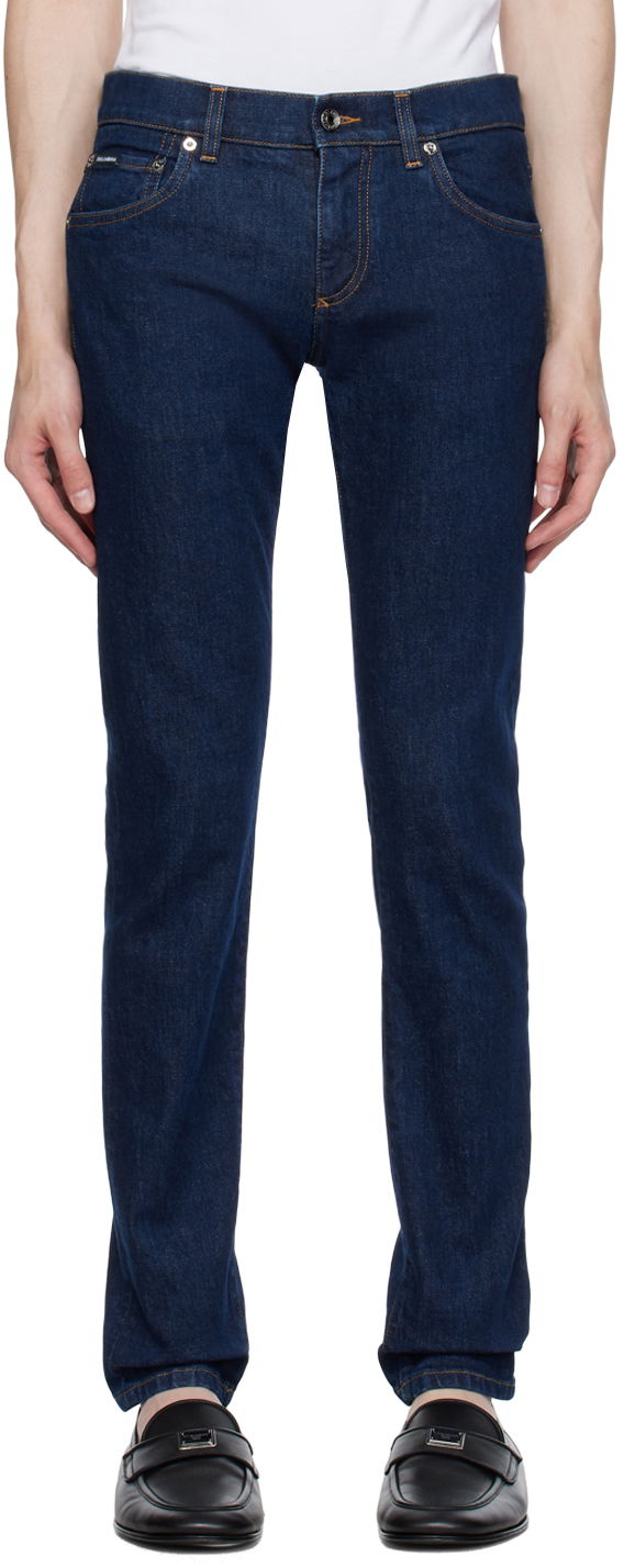 Džínsy Dolce & Gabbana Navy Five-Pocket Jeans Navy | GY07LDG8JJ2