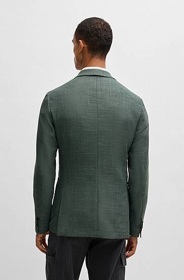 Bunda BOSS Slim-Fit Stretch Melange Jacket Zelené | 50521629, 1