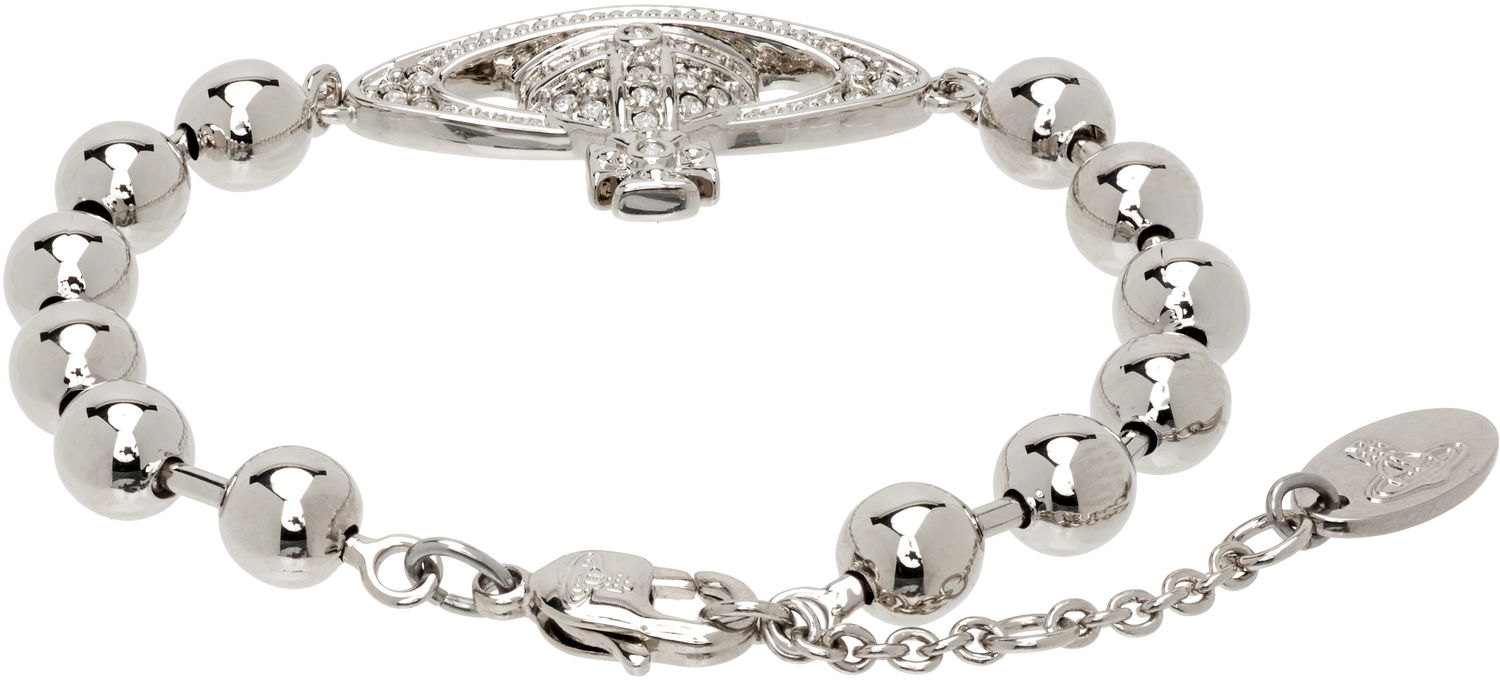 Náramok Vivienne Westwood Thames Mini Bas Relief Crystal Beaded Bracelet Metalická | 6102024O-02P409-, 1