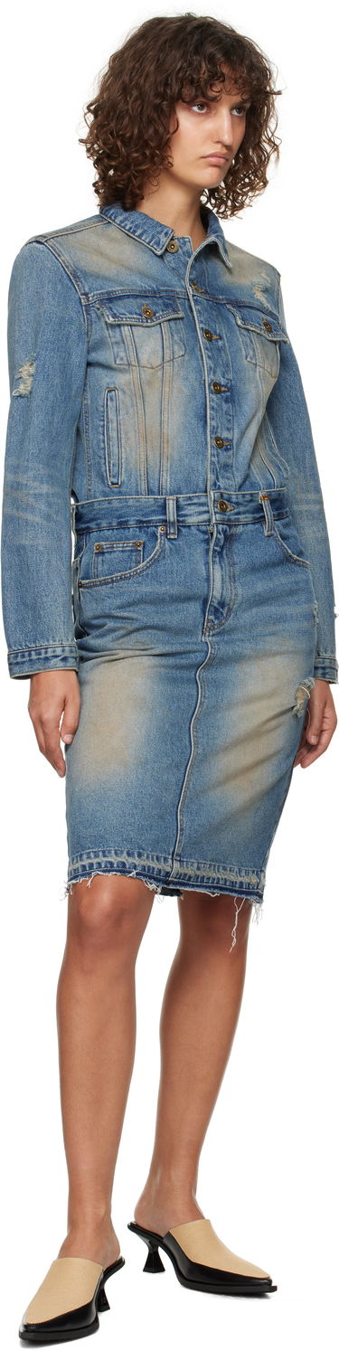 Šaty We11done We11done Washed Denim Midi Dress Modrá | WD-DO3-24-304-W-BL, 3