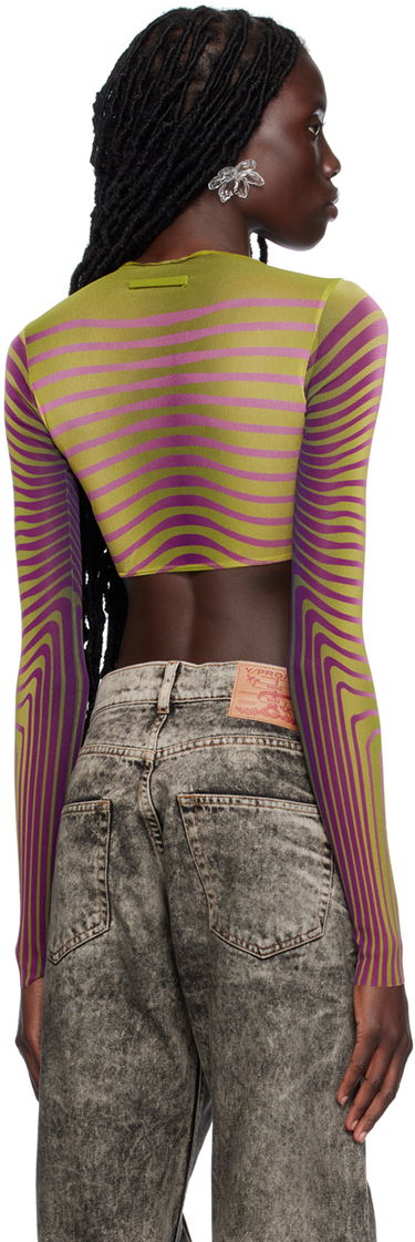Crop Top Jean Paul Gaultier Jean Paul Gaultier 'The Body Morphing Crop' Long Sleeve T-Shirt Zelené | 23/12-F- TO066-T523-4027, 2
