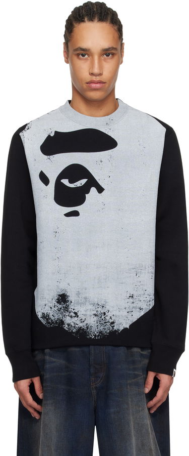 Sveter BAPE A Bathing Ape Ape Head Over Print Sweatshirt Šedá | 001SWK801006M, 0
