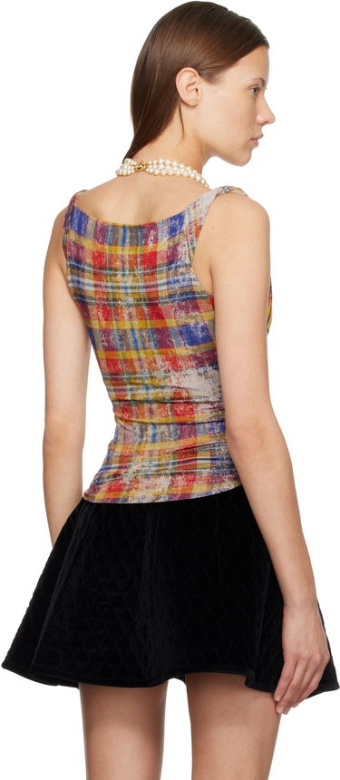 Tielko Vivienne Westwood Anna Cowl Neck Plaid Print Tank Top Rôznofarebný | 1504000B-J009Y-, 2