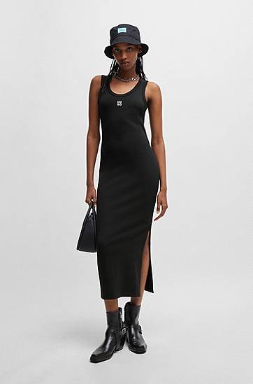 Šaty BOSS HUGO Stretch Jersey Maxi Tank Dress Čierna | 50514521, 1
