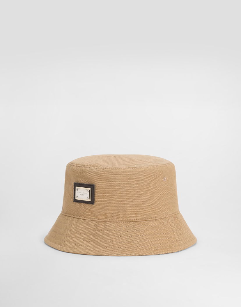 Klobúk Dolce & Gabbana Dolce & Gabbana Canvas Bucket Hat With Branded Tag Béžová | LB5H55G7O3AM0453