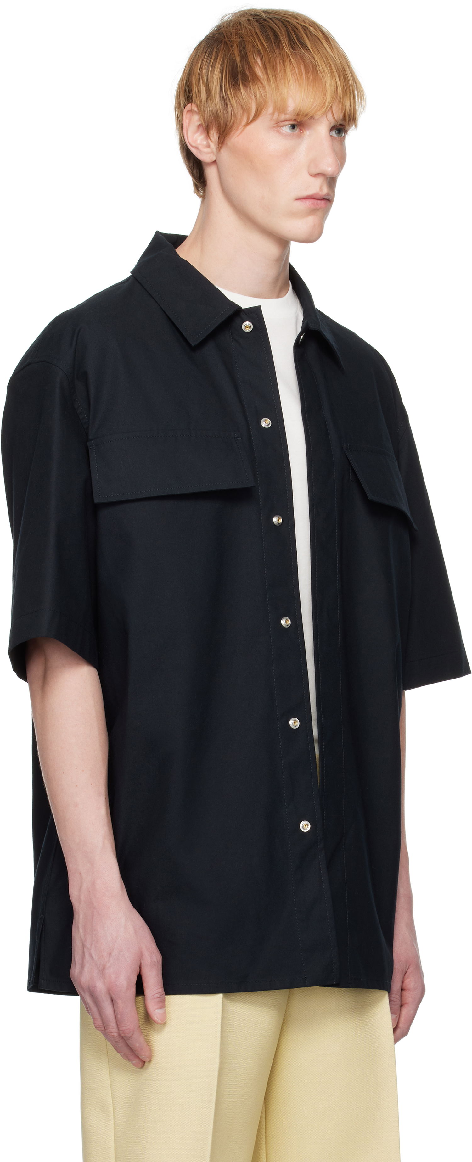 Košeľa Jil Sander Jil Sander Cotton Short Sleeve Shirt Čierna | J47DL0163_J45296, 1