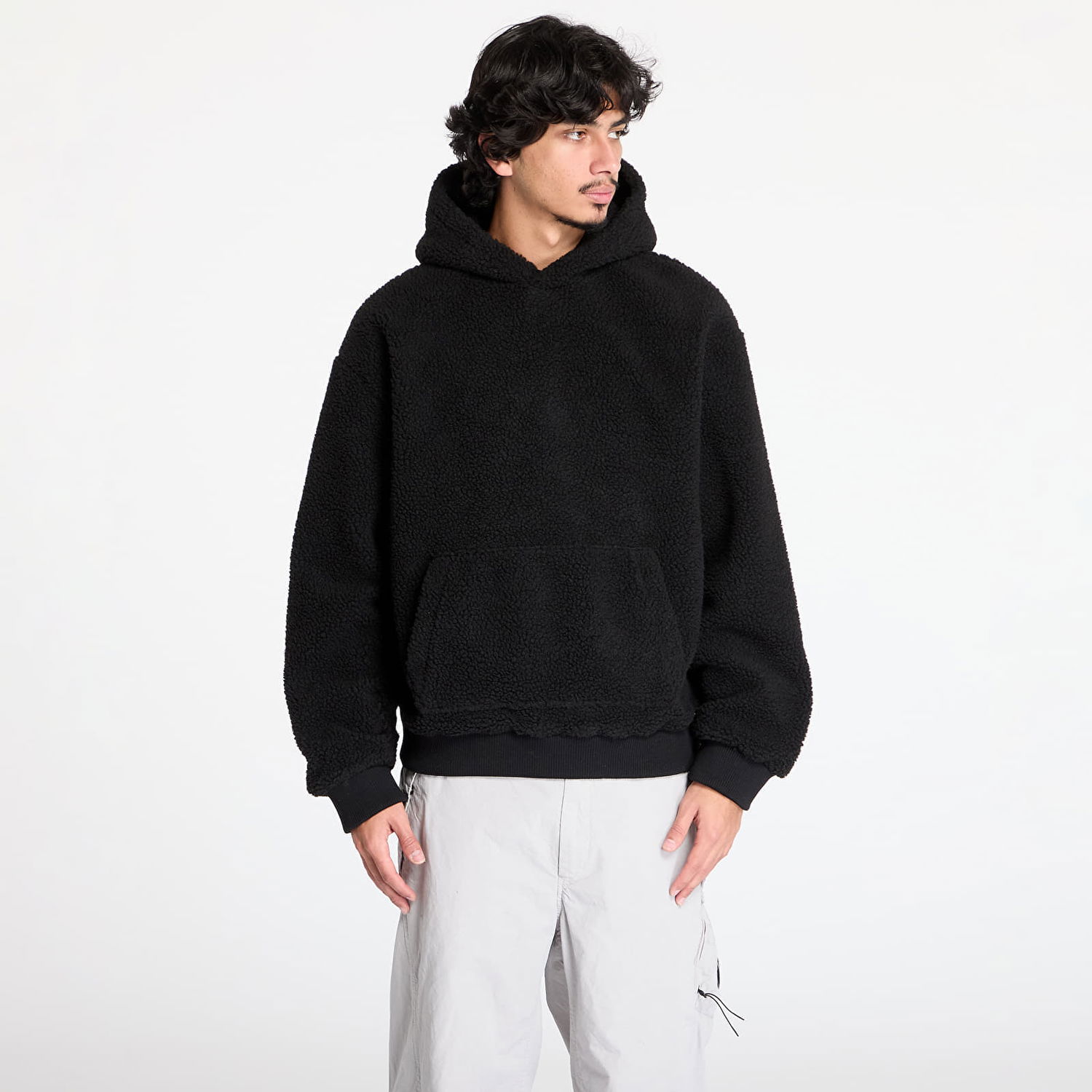 Mikina Urban Classics Sweatshirt Oversized Teddy Hoody Čierna | TB7265-00007, 0