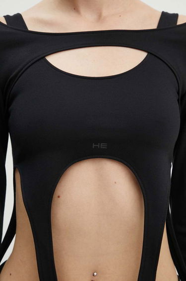 Crop Top HELIOT EMIL Long Sleeve Cut-Out Top Čierna | HE.W.13.051.BLK01, 5