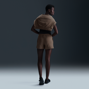 Šortky Nike Sportswear Chill Terry French Terry Mid-Rise Shorts Hnedá | HF6940-233, 4