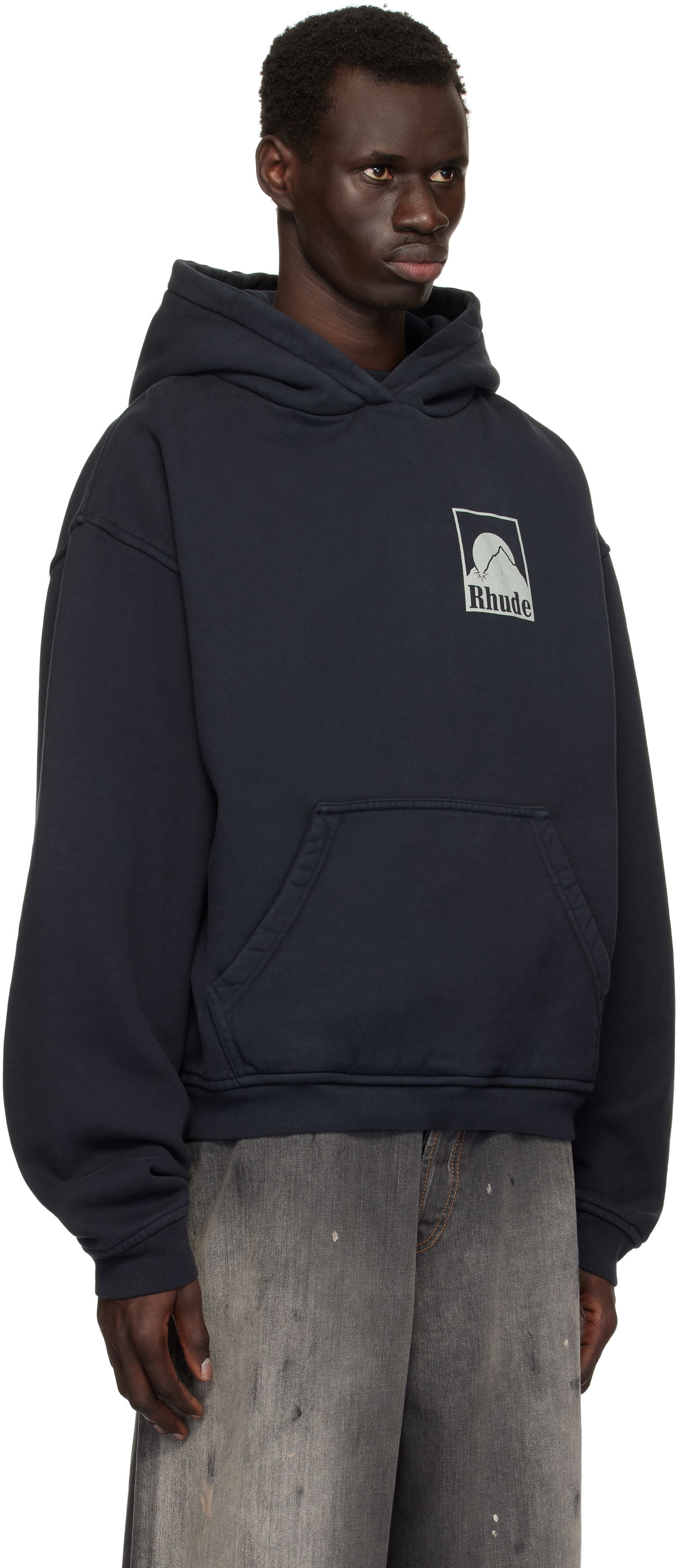 Mikina Rhude Rhude Moonlight Badge Hoodie Navy | RHPS25HO05012, 1