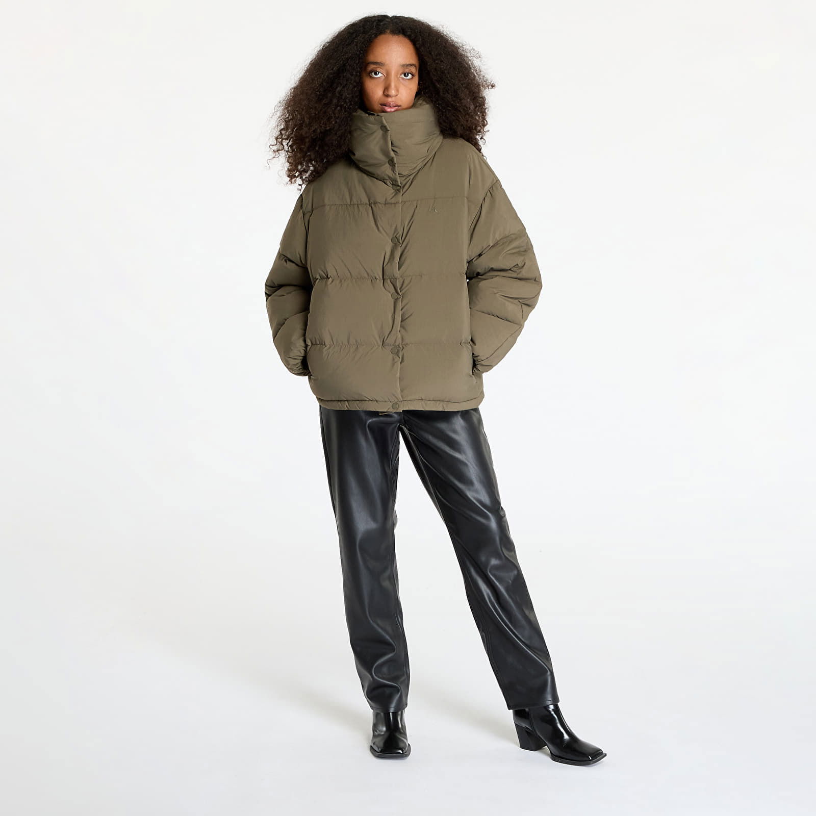 Jeans Relaxed Puffer Jacket Gray