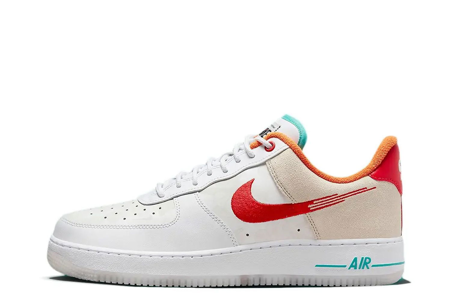 Tenisky a topánky Nike Air Force 1 Low '07 PRM "Just Do It White Red Teal" Béžová | FD4205-161, 1
