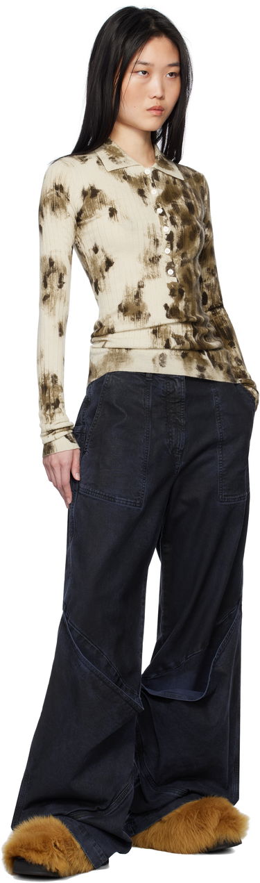 Polo tričko The Attico The Attico Animal Print Long Sleeve Polo Béžová | 250WCK00112 KWS006PR, 3