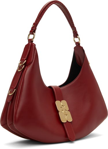 Kabelka GANNI Small Kat Hobo Bag with Gold Buckle Červená | A7077, 1