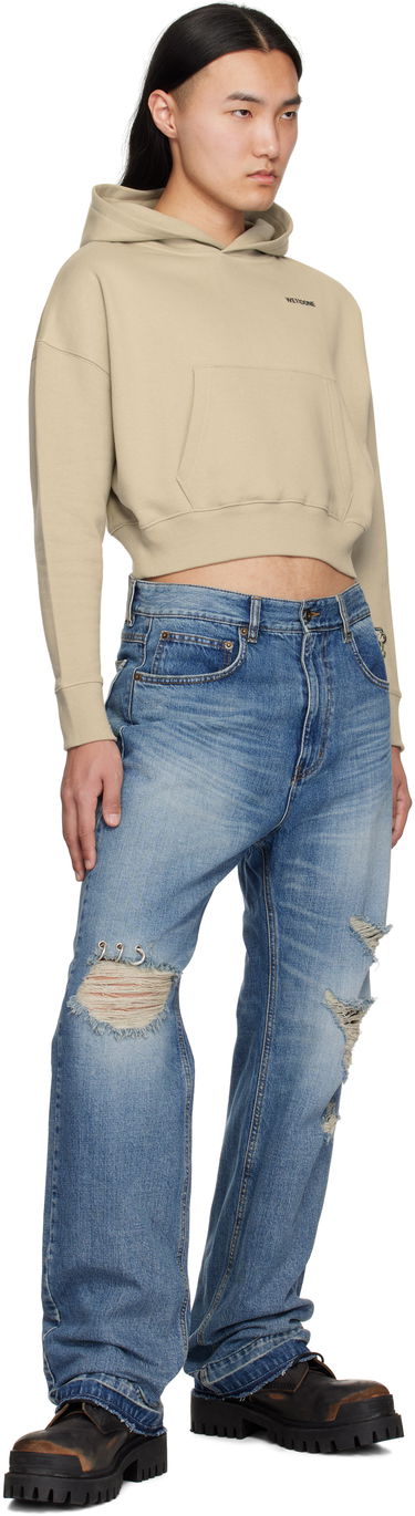 Mikina We11done We11done Teddy Twins Cropped Hoodie Béžová | WD-TH0-25-841-U-KK, 3