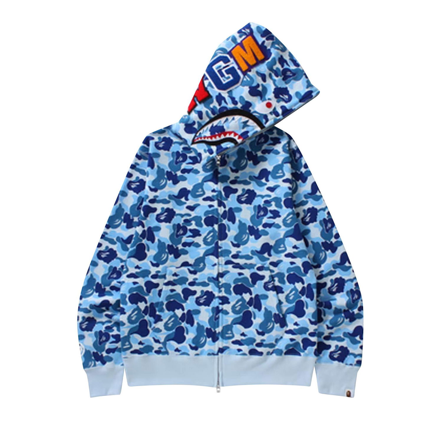 Mikina BAPE Shark Full Zip Hoodie Modrá | 1D20 115 013 BLUE, 1