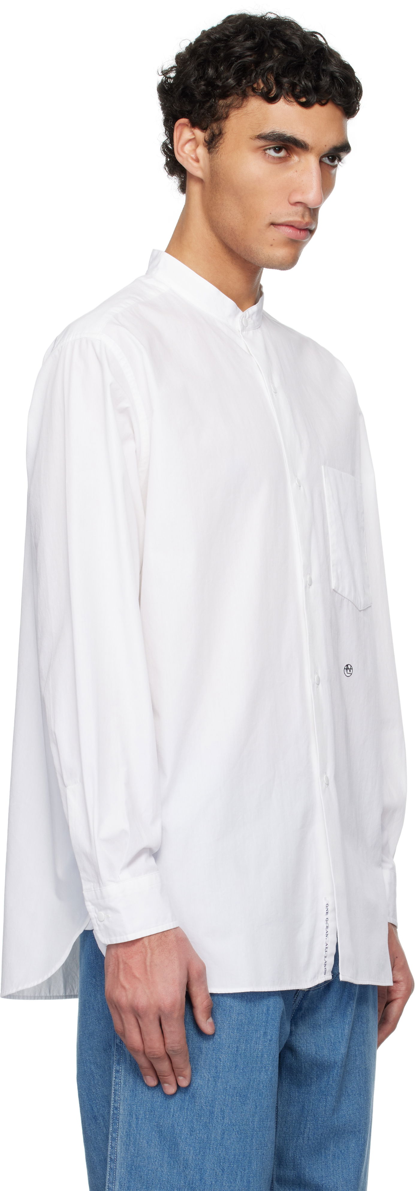 Košeľa NANAMICA Nanamica Band Collar Shirt Biela | S25SG092U, 1