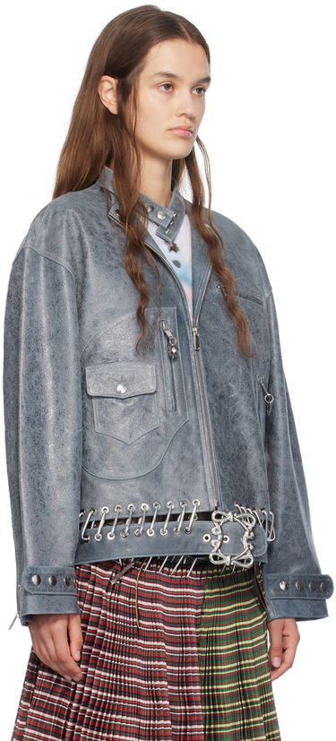 Bunda Chopova Lowena Chopova Lowena Carabiner Leather Jacket Šedá | 5212, 1