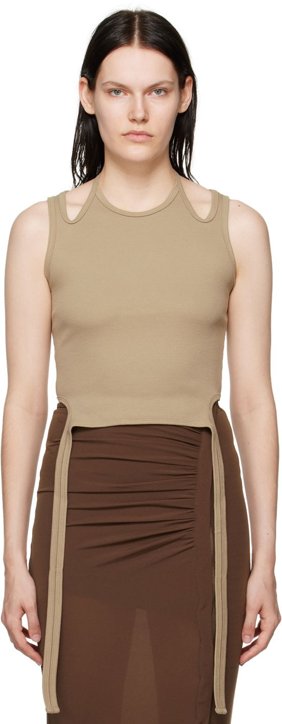 Tielko Dion Lee Dion Lee Halter Tie Tank Top Béžová | A3438F21, 0