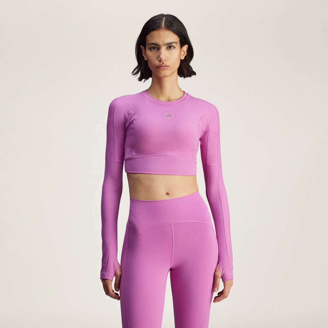Crop Top adidas Performance adidas by Stella McCartney TrueStrength Cropped Yoga Long Sleeve Top Fialová | JJ1644, 0