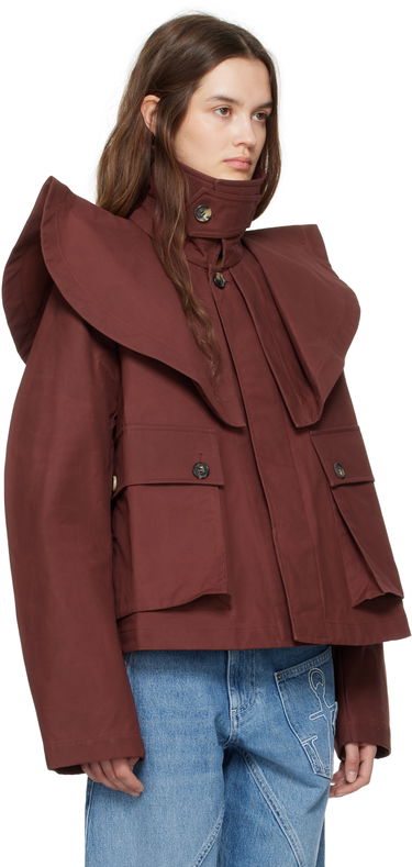 Bunda JW Anderson JW Anderson Oversized Collar Trench Jacket Hnedá | JK0366-PG1683, 1