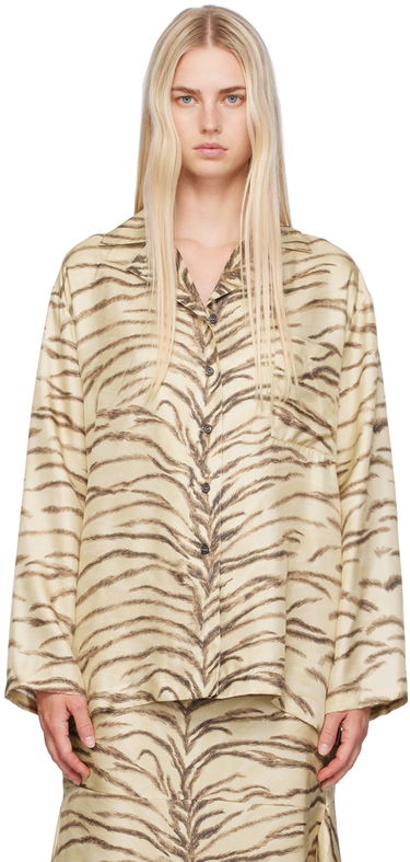 Košeľa Stella McCartney Tiger Print Shirt Béžová | 6201213ES210, 0