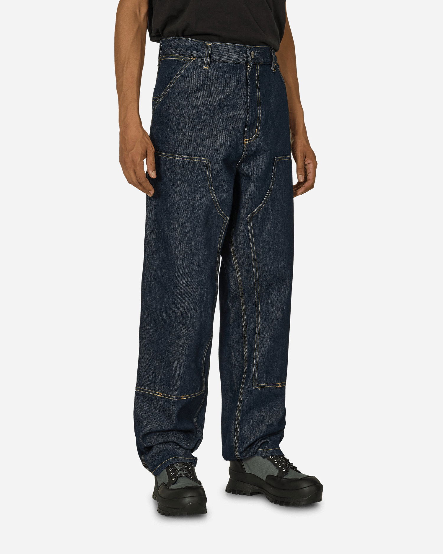 Nohavice Carhartt WIP Double Knee Pants Blue Čierna | I032699 0102, 0