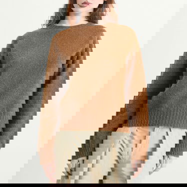 Sveter YMC Jets Crewneck Raglan Knit Sweater Hnedá | Q8ZMJ-BRW, 2