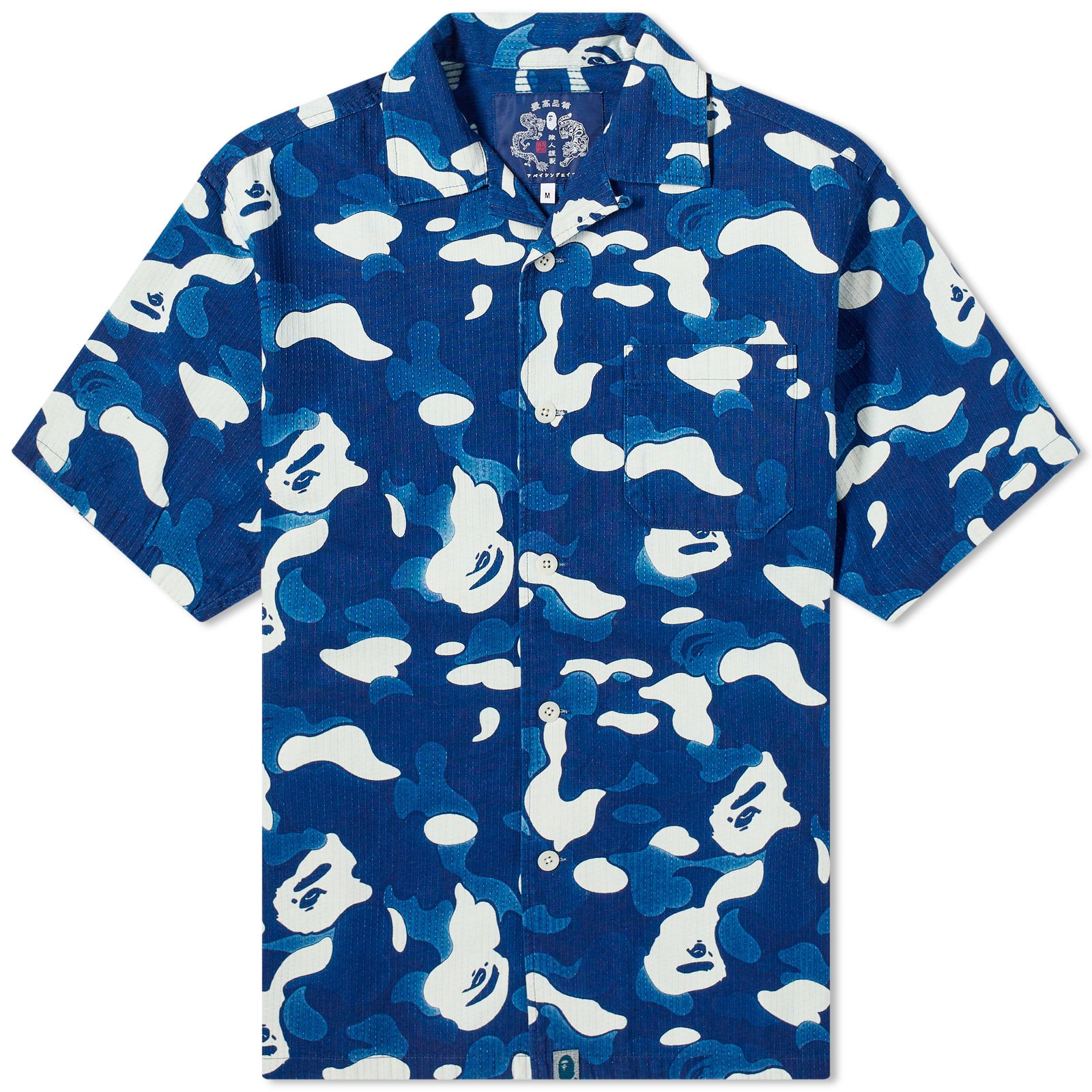 A Bathing Ape Abc Camo Vacation Shirt Indigo