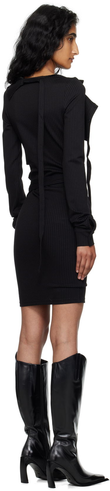 Šaty Ottolinger Ottolinger Ada Pinstripe Mini Dress Čierna | 102-502804-01, 2