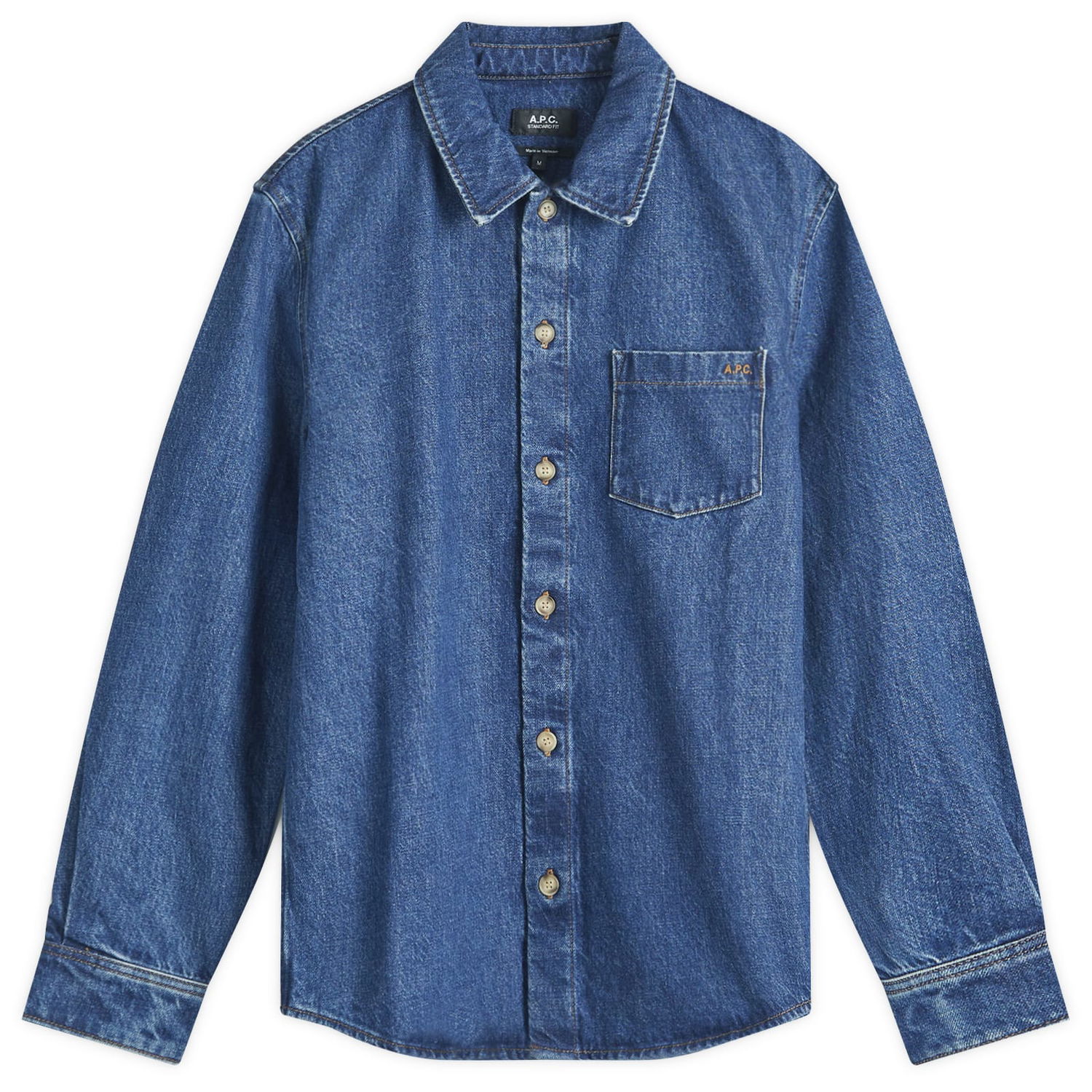 Košeľa A.P.C. Vittorio Denim Overshirt Modrá | COHTD-H02837-IAL, 0