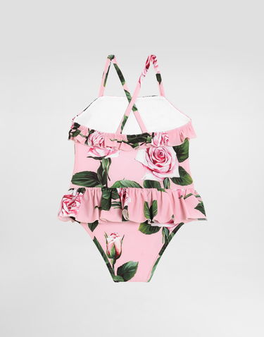 Plavky Dolce & Gabbana Dolce & Gabbana Ruffled Rose-print One-piece Swimsuit Rôznofarebný | L2J861ON04QHF5IZ, 1