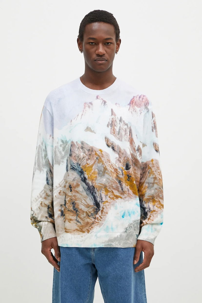 Sveter Vans Premium Classics LX Lightweight Printed Knit Crewneck Sweater with Mountain Graphic Rôznofarebný | VN000HMFWHT1