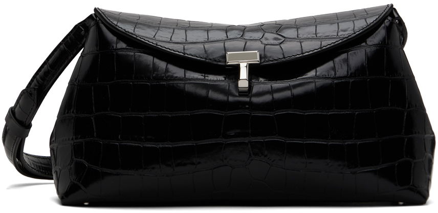 Taška cez rameno TOTEME TOTEME T-Lock Croc-Embossed Clutch Čierna | 243-WAL944-LE0076, 0