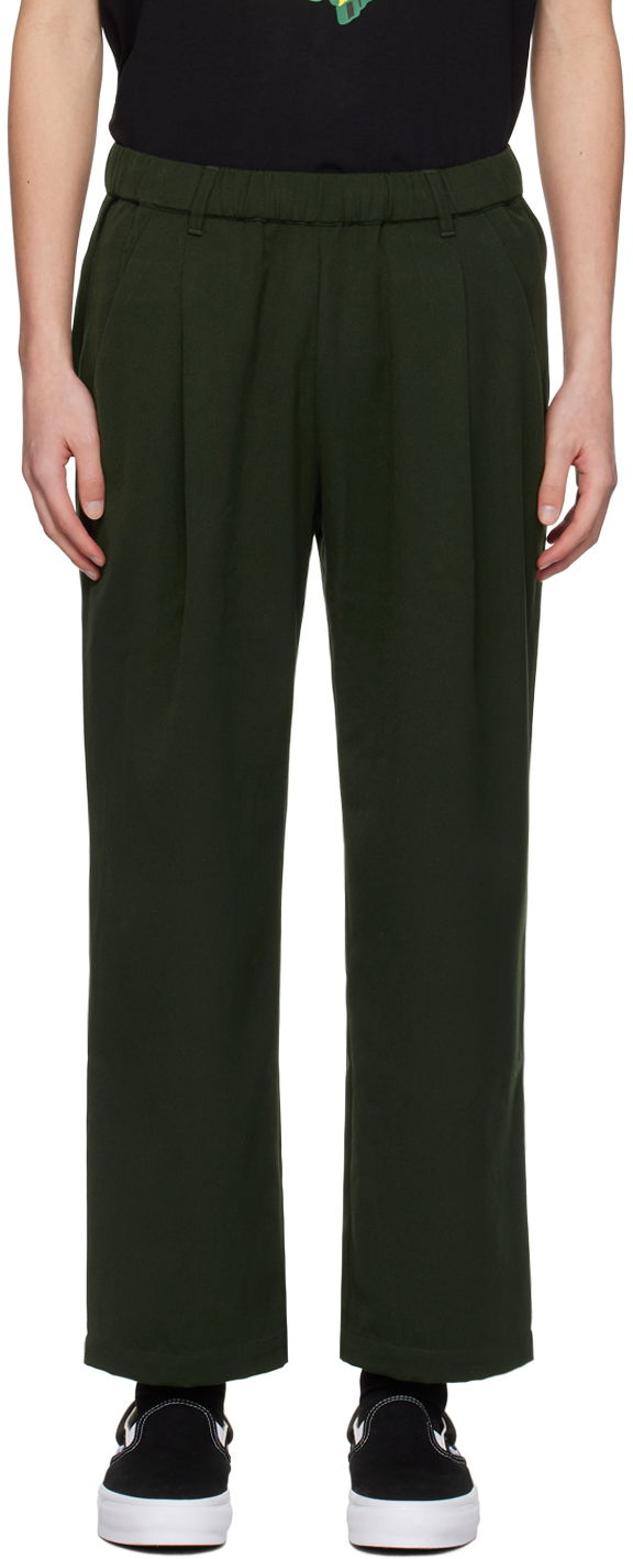 Khaki Pleated Trousers