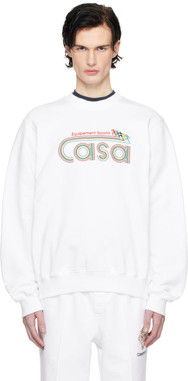 Mikina Casablanca White 'Equipement Sportif' Embroidered Sweatshirt Biela | MPS25-JTP-293-02, 0