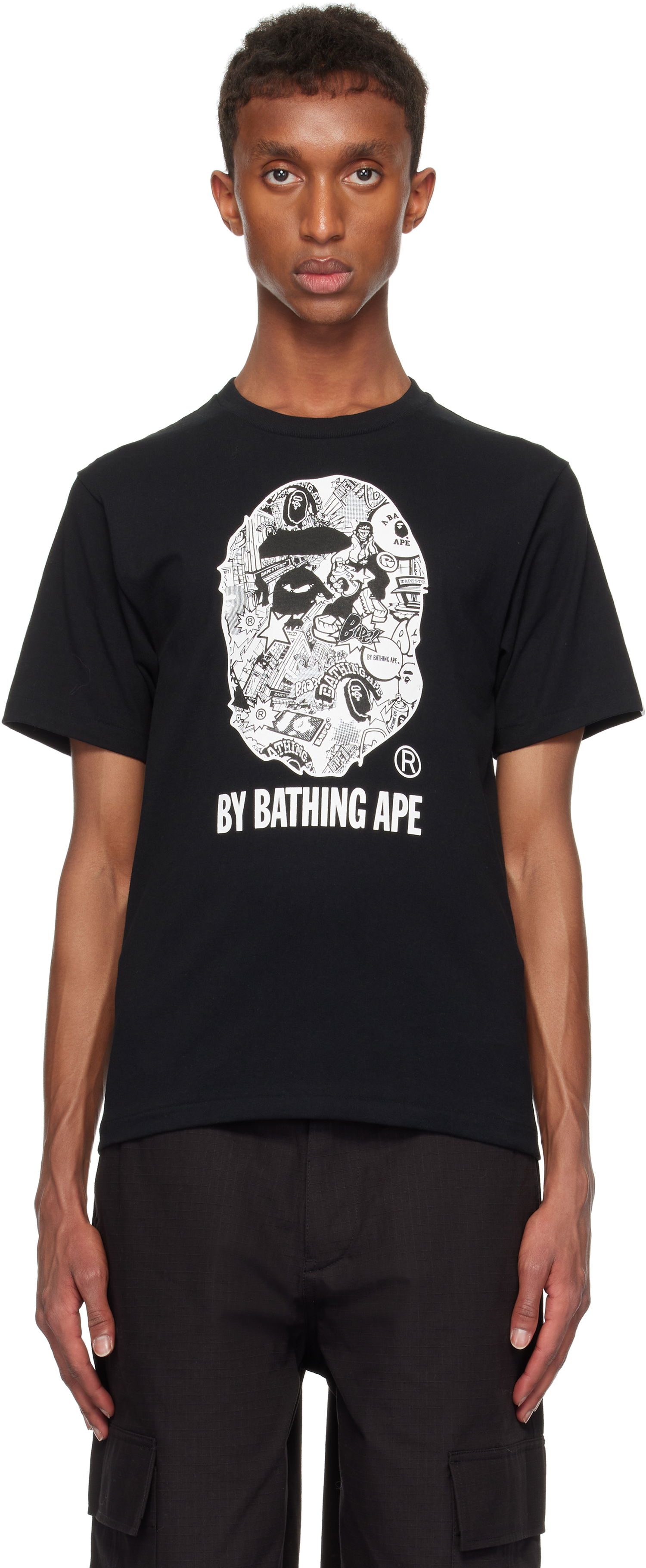 Tričko BAPE Art Ape Head T-shirt Čierna | 001TEK301318M, 0