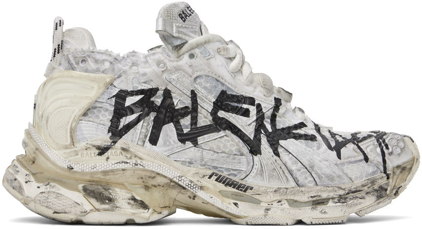 Tenisky a topánky Balenciaga Runner Graffiti "Off-White" Biela | 772767 W3RBQ, 0